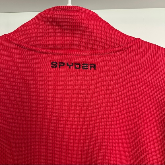 Spyder Raider 2.0 Thermal Track Jacket Waffleknit Full Zip Fleece Red Black - L - Picture 7 of 7